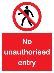 No unauthorised entry